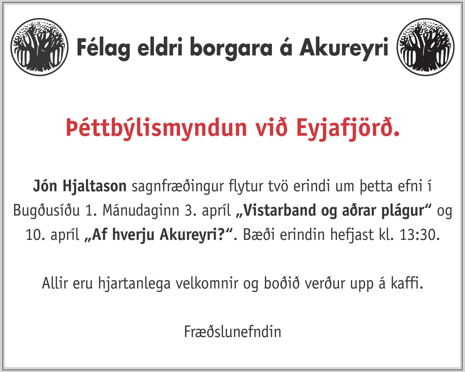 Fræðslunefnd-Þéttbýlismyndun við Eyjafjörð